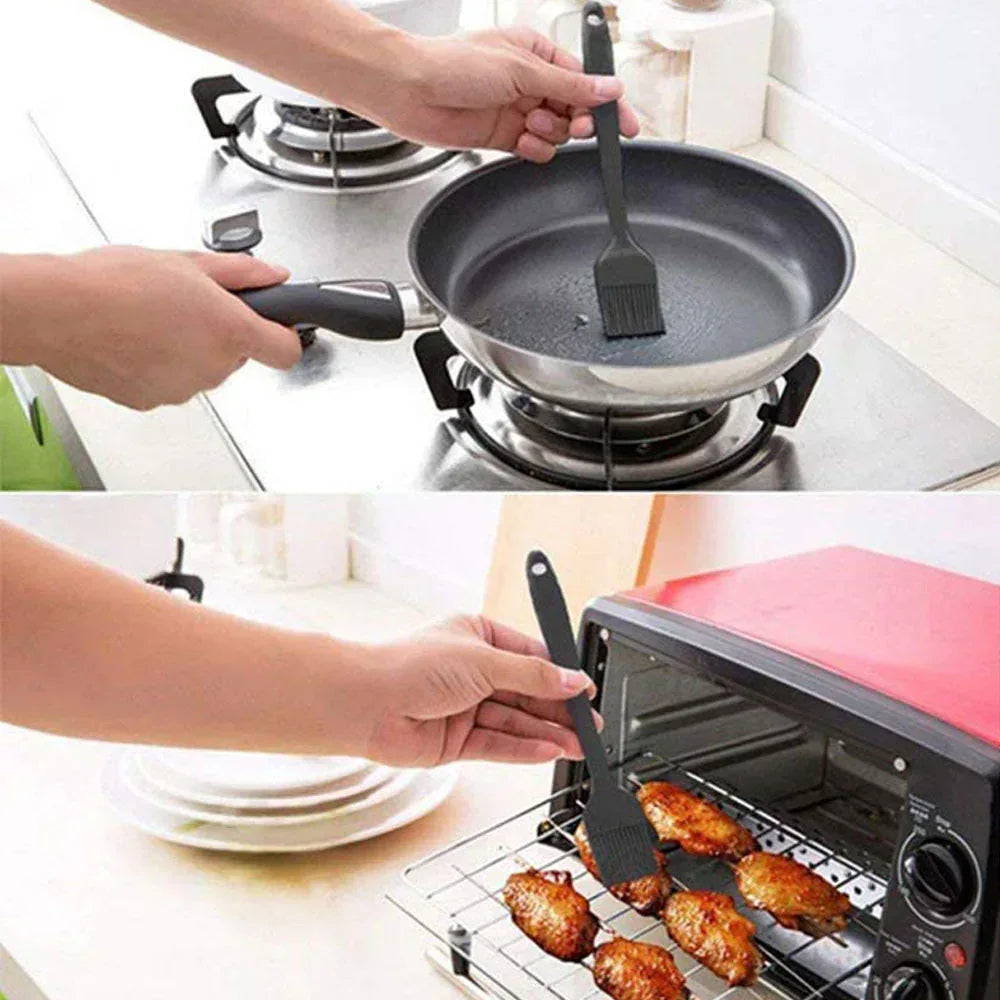 BINHAI Silicone Spatula Set - Black 6 Piece Non - Stick Rubber Spatula with Stainless Steel Core - Heat-Resistant Spatula Kitchen Utensils Set for Cooking, Baking and Mixing