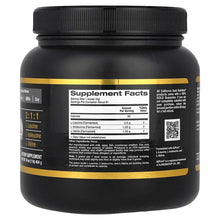 BCAA supplement bottle showing Supplement Facts panel on black container