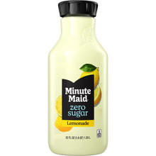Zero sugar lemonade bottle with black cap, lemon-printed label, 52 fl oz