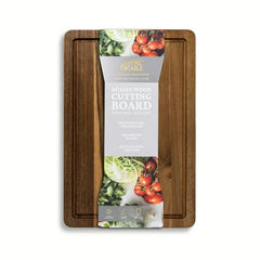 Thyme & Table Large 12"x18" Acacia Wood Cutting Board with Triangle Shaped Anti-Slip Grips - USA MEGA SHOP