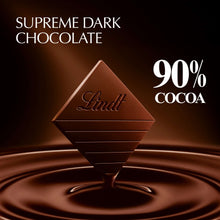 Dark chocolate bar image with 90% cocoa and a drip pour design