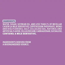 Coffee Mate liquid creamer ingredients label with text block