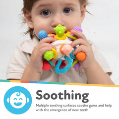 Nuby Textured Twist Ball Baby Teether Infant Toy with Colorful Rattle - USA MEGA SHOP
