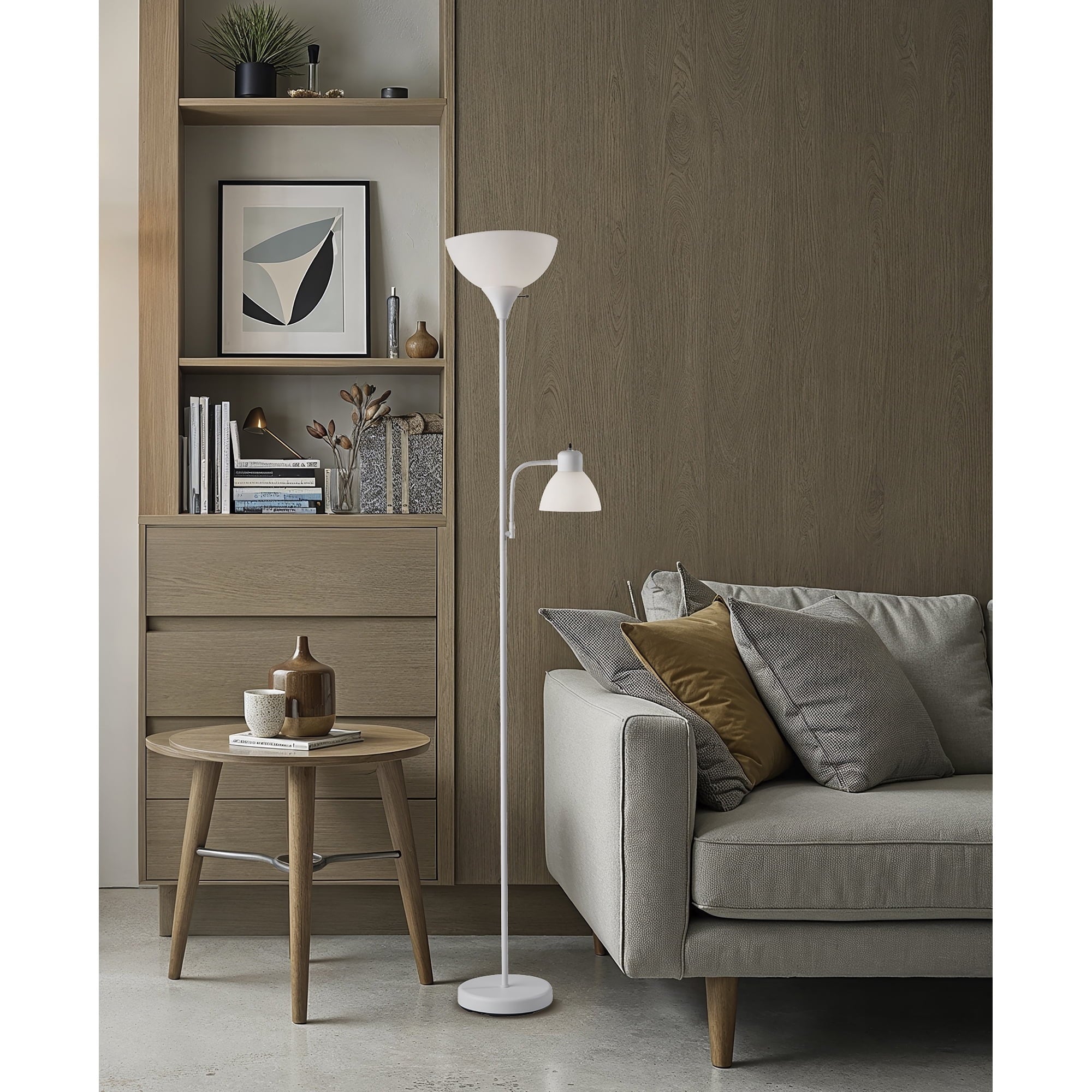 Mainstays 72" Black Combo Floor Lamp with Modern Reading Lamp