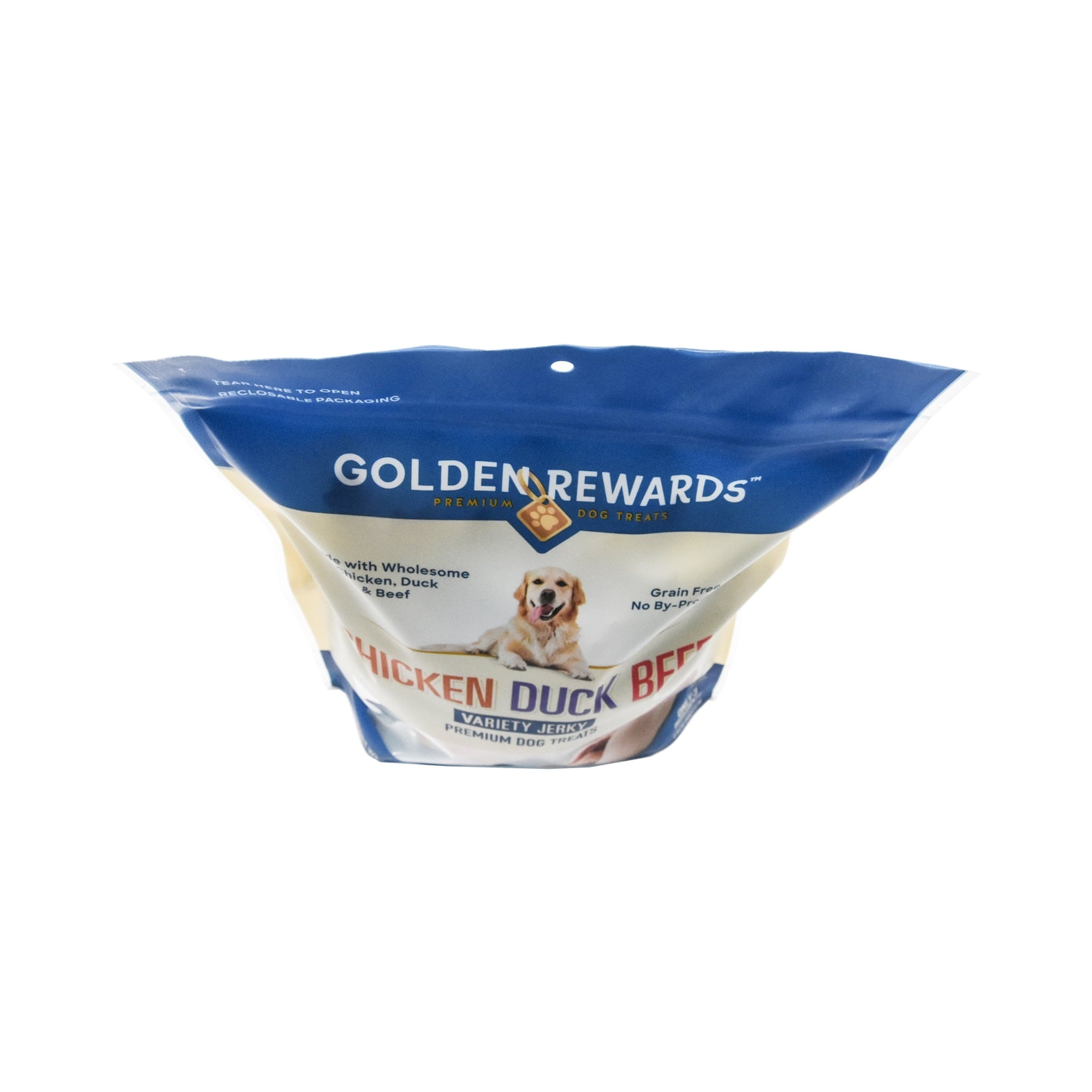 Golden Rewards Chicken, Duck and Beef Premium Variety Dry Jerky Treats for Dogs, Chicken, Duck and Beef Recipe 12 oz Bag