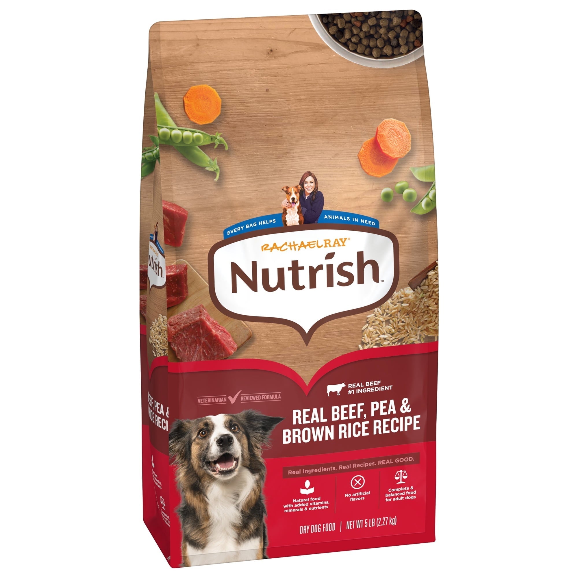 Rachael Ray Nutrish Adult Dry Dog Food Real Beef, Pea & Brown Rice Recipe