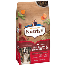Dry dog food bag front, Real Beef Pea & Brown Rice Recipe packaging