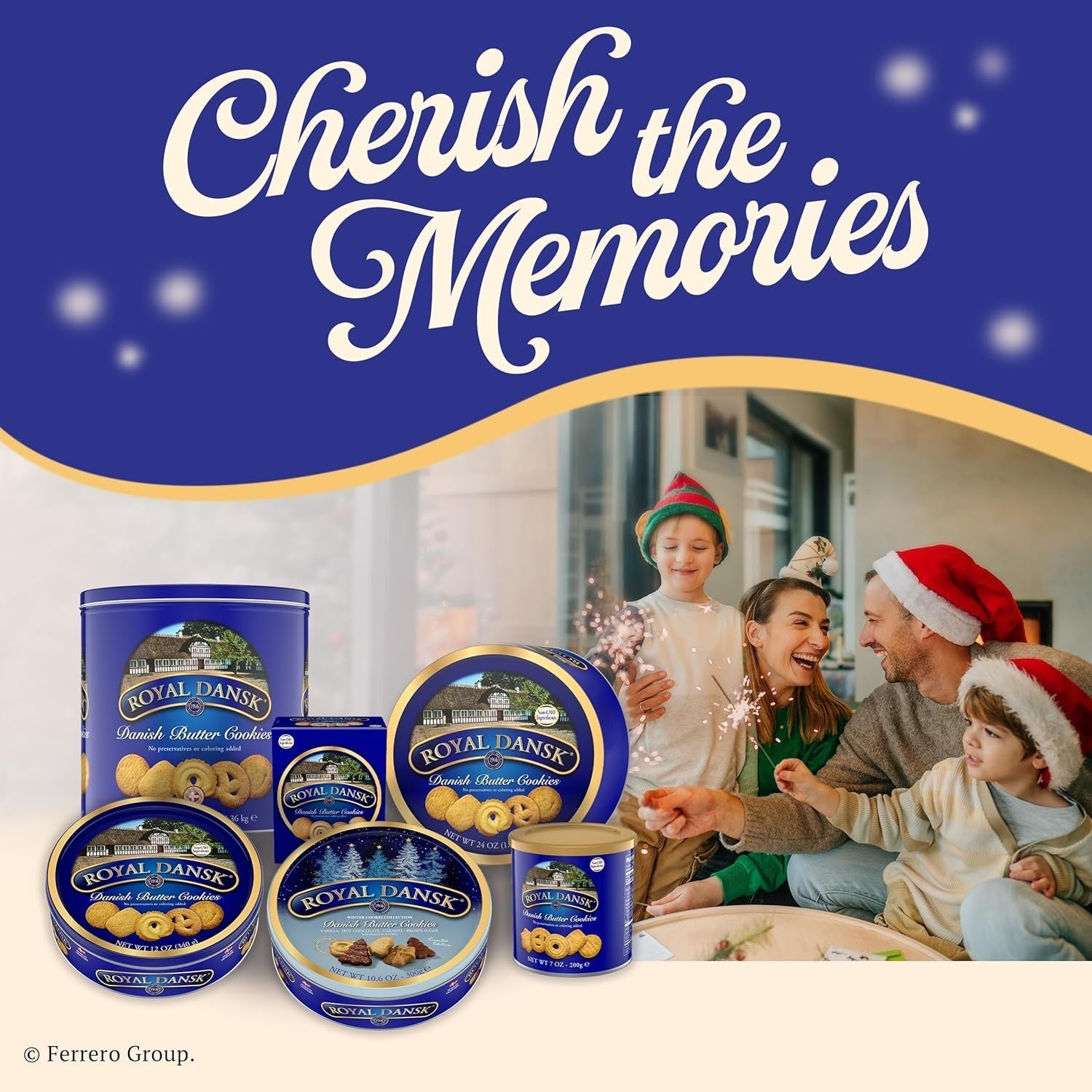 Royal Dansk Danish Butter Cookies, Holiday Cookie 4 Pack, Gift Tin, 45.2 oz