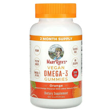 Vegan omega-3 gummy supplement bottle with orange cap, Natural Orange flavor, 60 gummies