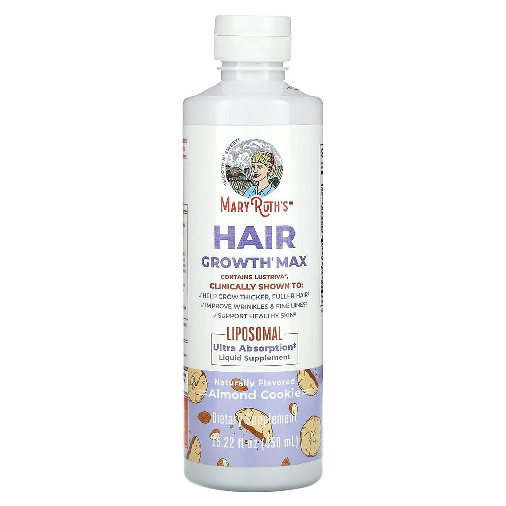 MaryRuth's, Hair Growth Max Liposomal, Almond Cookie, 15.22 fl oz (450 ml) - USA MEGA SHOP