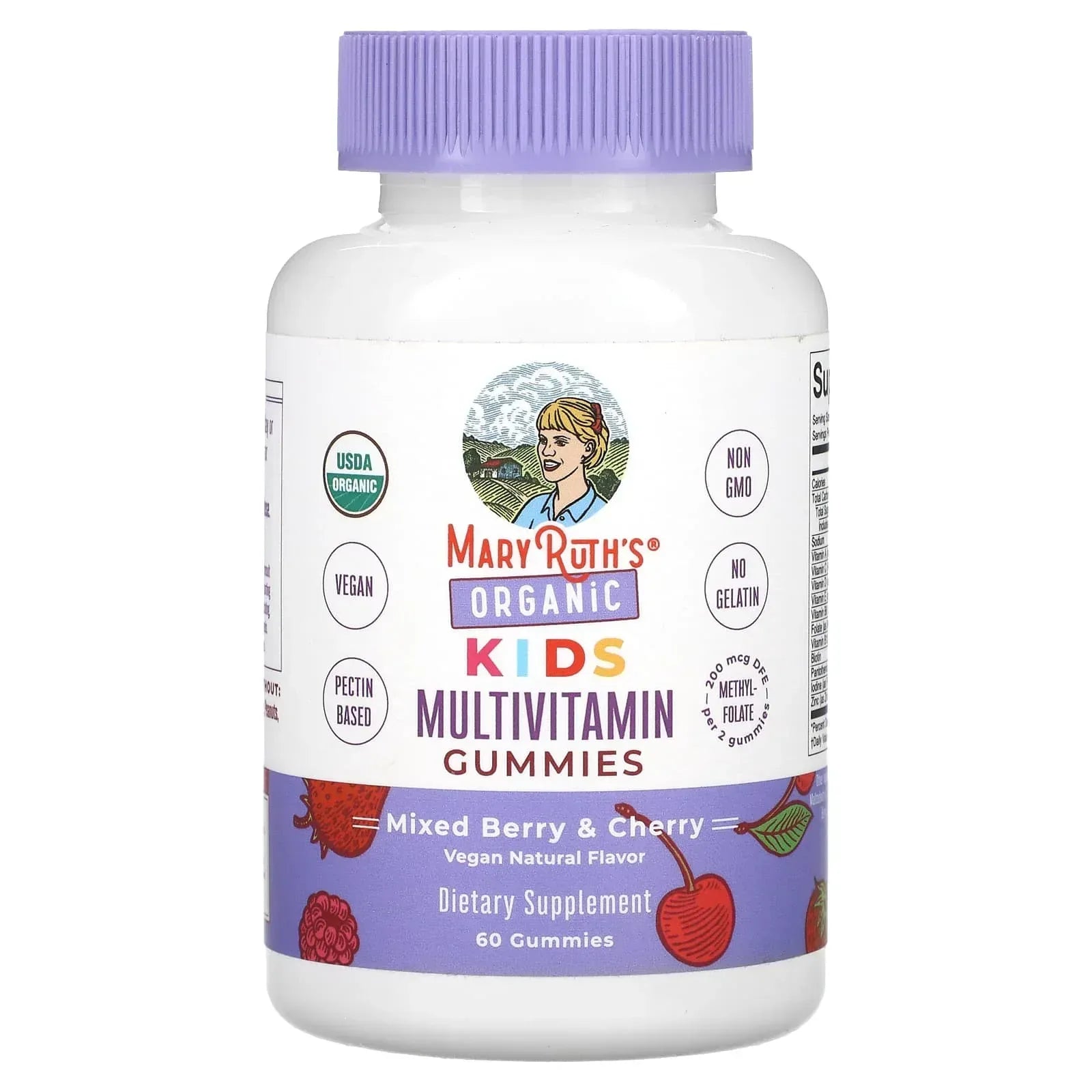 MaryRuth's, Organic Kids Multivitamin Gummies, Mixed Berry & Cherry, 60 Gummies