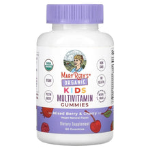MaryRuth's Kids multivitamin gummies bottle label, mixed berry and cherry flavor