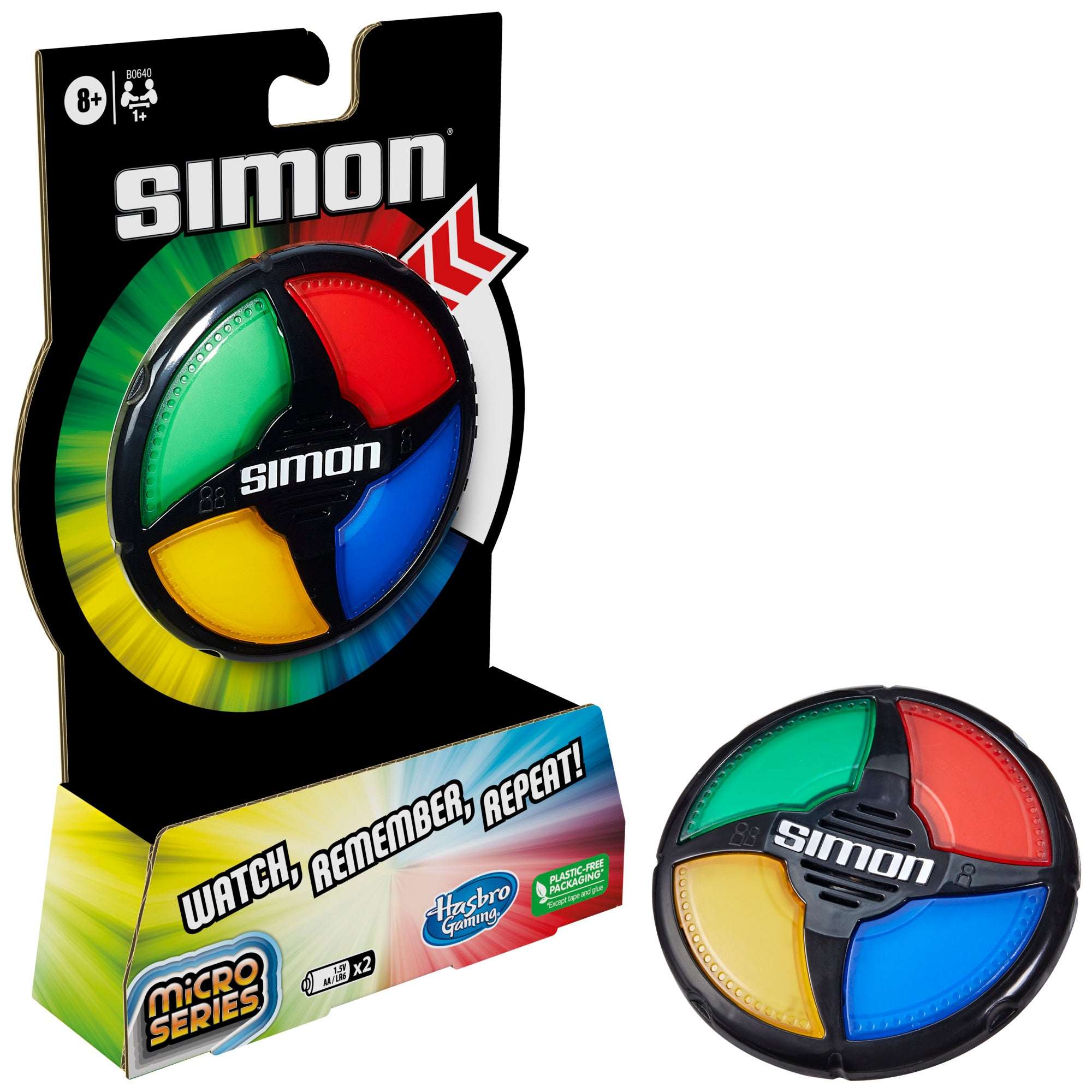 Simon Micro Series Electronic Compact Size Game for Kids, Boys and Girls, Ages 8+