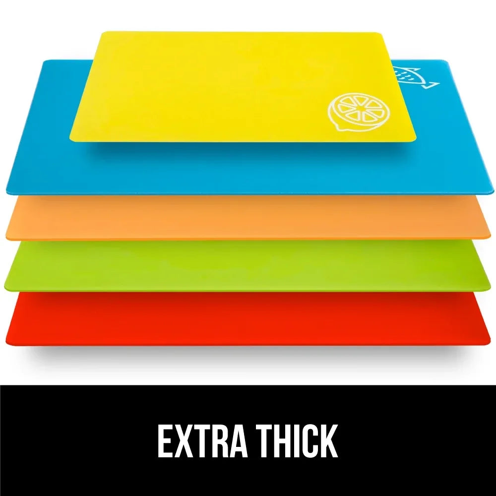 GORILLA GRIP Cutting Board, Flexible, Durable Plastic Chopping Mats, 15x12, Multicolor - USA MEGA SHOP