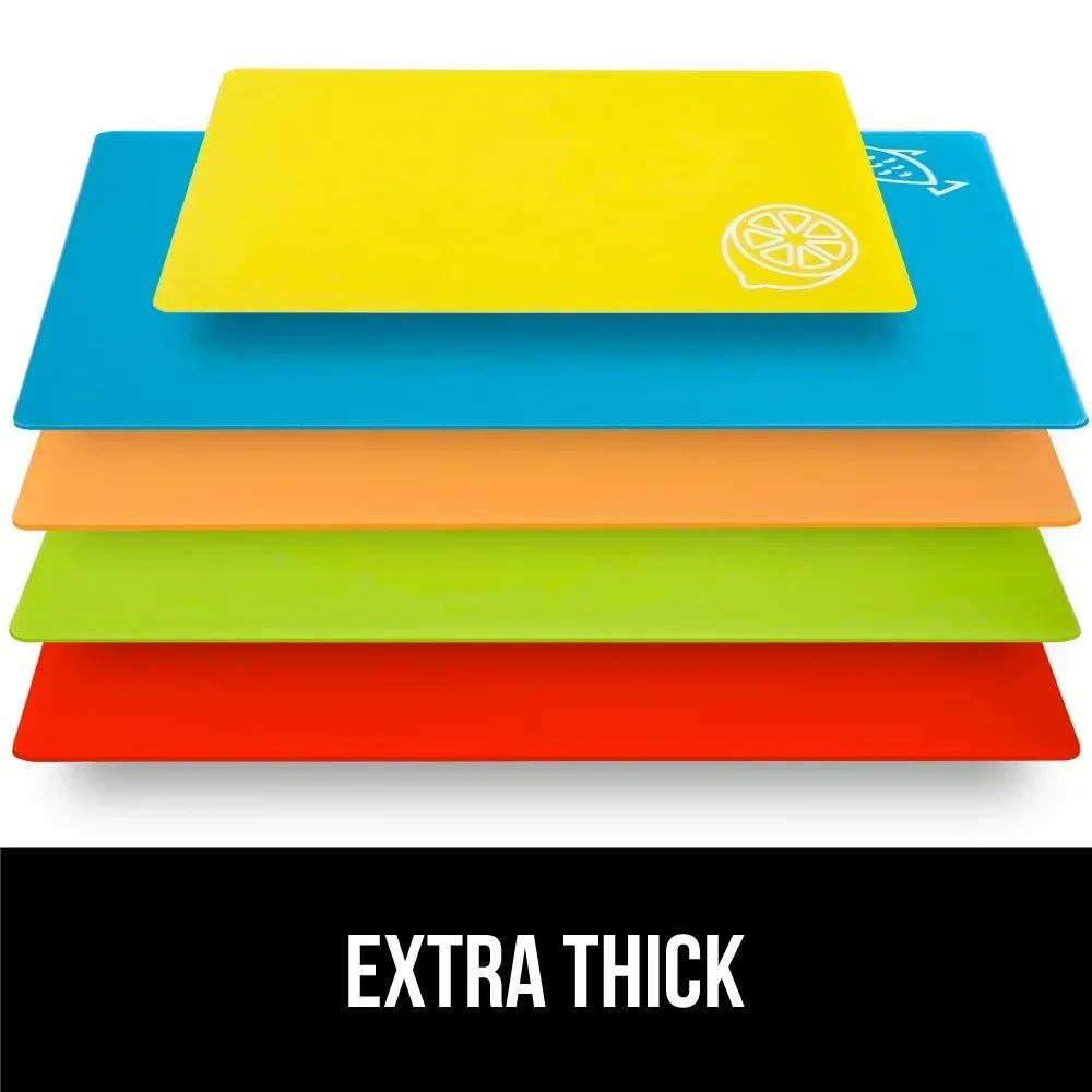 GORILLA GRIP Cutting Board, Flexible, Durable Plastic Chopping Mats, 15x12, Multicolor