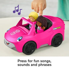 Fisher-Price Little People Barbie Convertible Toy Car with Music Sounds & 2 Figures for Toddlers - USA MEGA SHOP