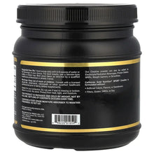 Creatine monohydrate supplement jar back panel with product details and barcode