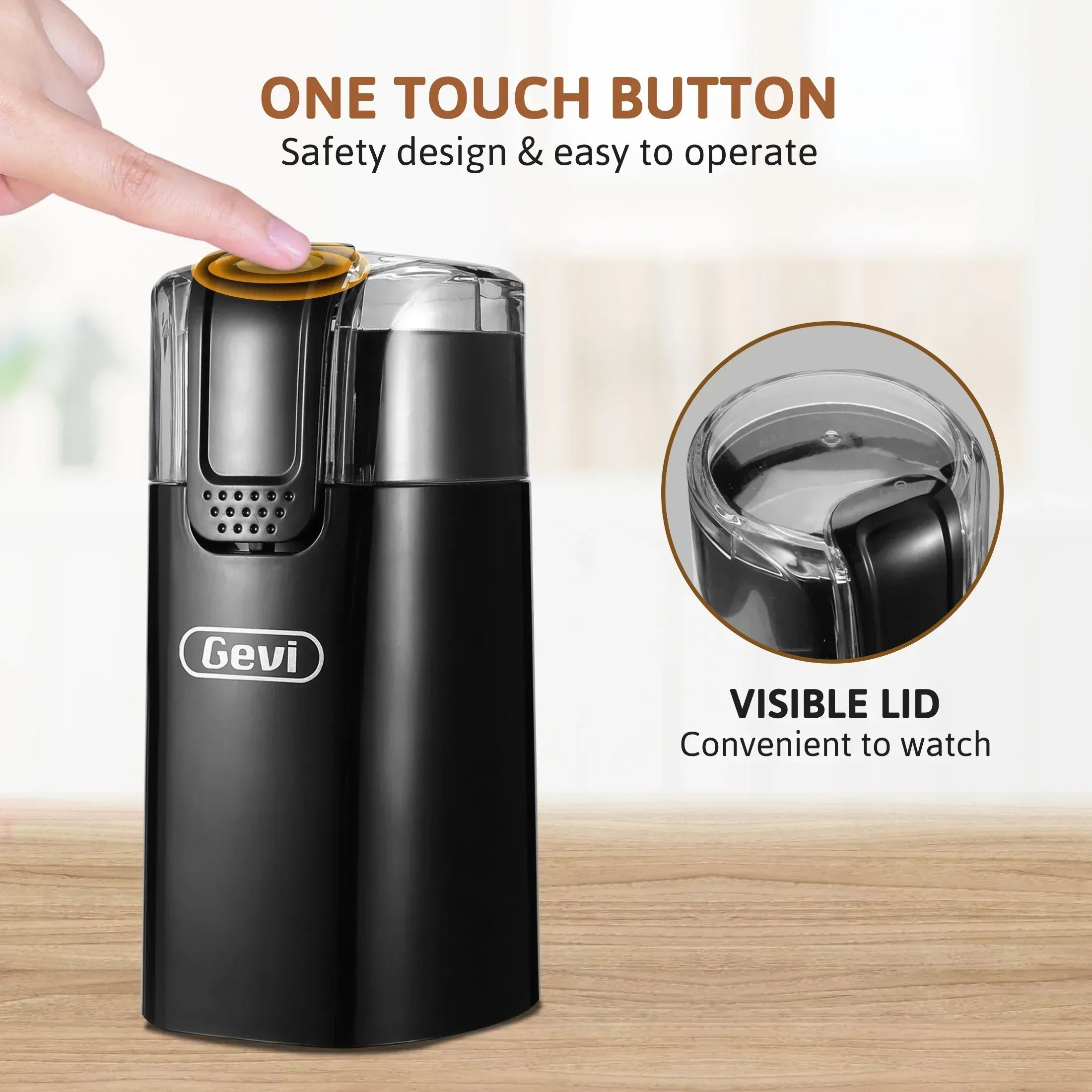 Gevi 12-Cup Electric Coffee Grinder with Stainless Steel Blades