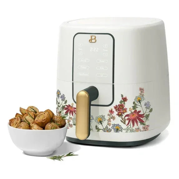 Beautiful 3 Qt Air Fryer with TurboCrisp Technology, EverGood Ceramic Nonstick Coating, Thyme Green by Drew Barrymore
