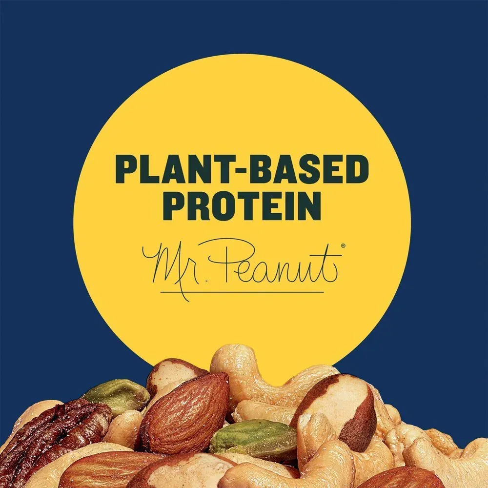 Deluxe Pistachio Mix, Party Snacks, Plant-Based Protein, 14.5 Oz Canister
