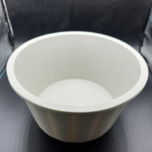 White silicone slow cooker liner, round bowl insert with measurement marks