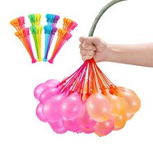 Self-sealing water balloon bunch with pink, orange, green, and blue balloons