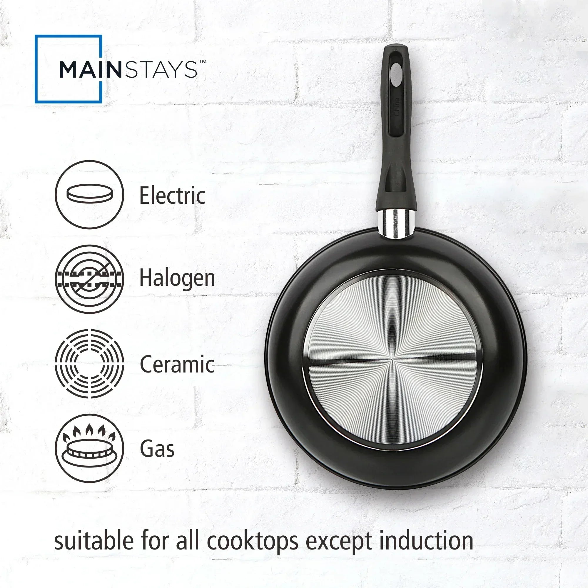 Mainstays 9.5" Non-Stick Aluminum Alloy Skillet Black Dishwasher Safe