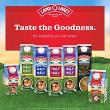 Land O'Lakes creamer assortment display with half-and-half cups, boxes and cartons