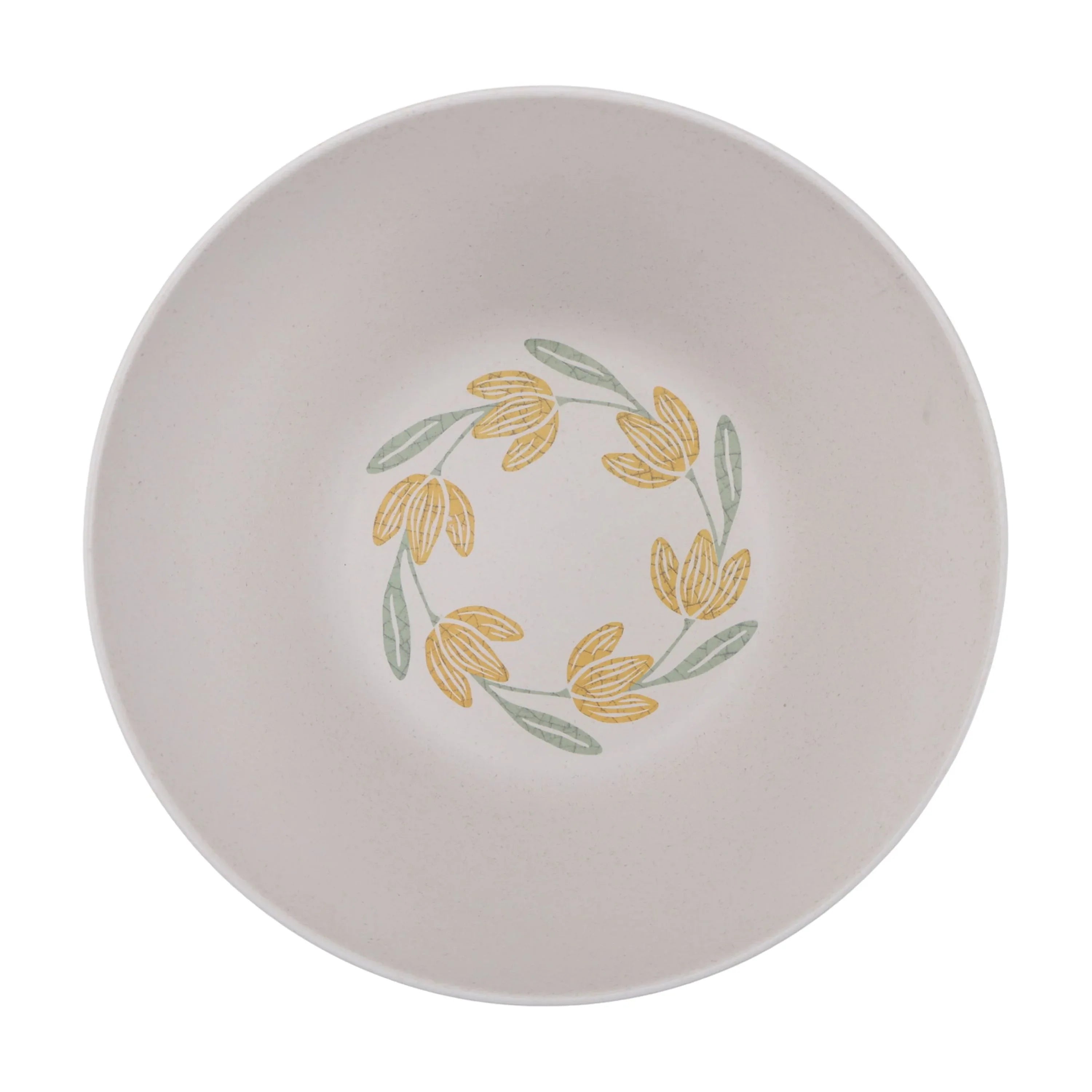 Better Homes and Gardens Bamboo Melamine Floral Salad Bowl with Acacia Lid and Utensil Set