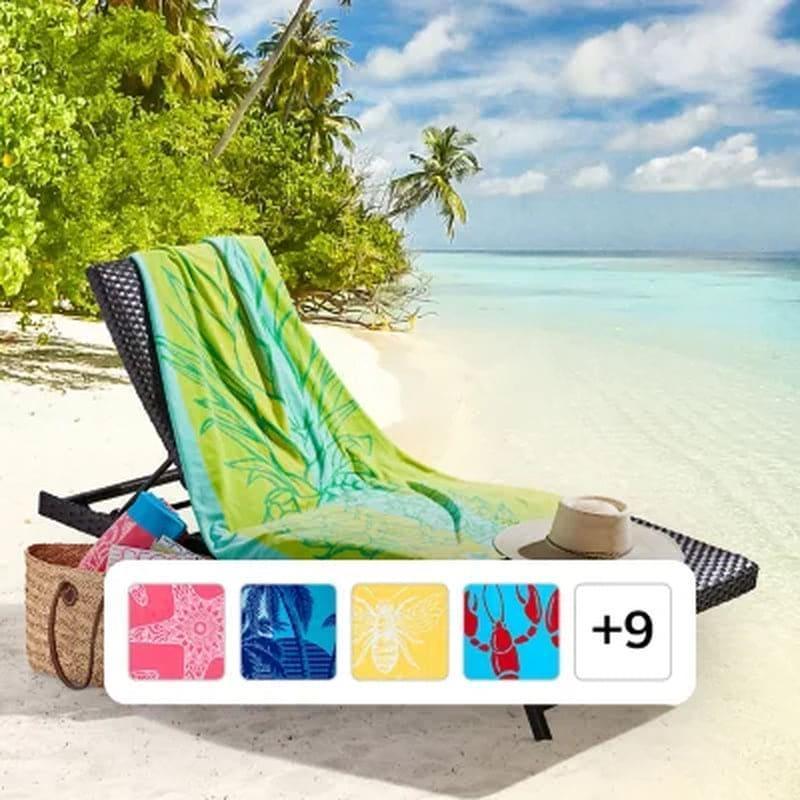 Member's Mark Set of 2 Oversized Beach Towels, 40" X 72", Assorted Designs