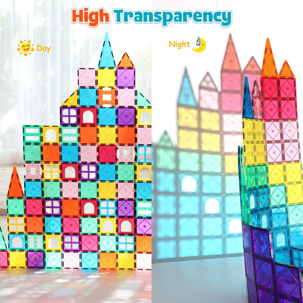 Magnetic Tiles for Kids,Educational Magnetic Building Blocks for Boys Girls, STEM Preschool Kidergarten Learning Toys - USA MEGA SHOP