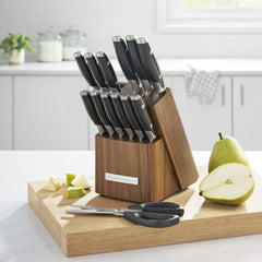 The Pioneer Woman 14-Piece Knife Block Set Stainless Steel Knives with Ergonomic Handle, Black