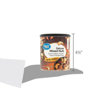 Great Value Deluxe mixed nuts canister on light gray shadow