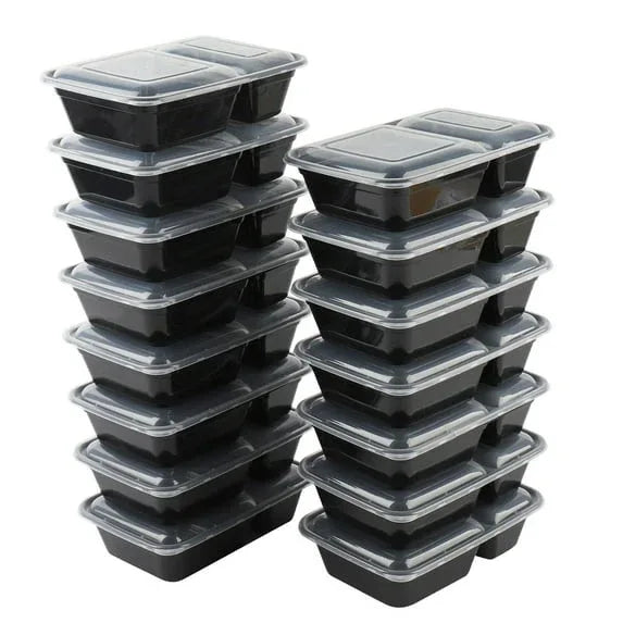 Mainstays 15 Pack 2 Compartment Meal Prep Food Storage Containers - USA MEGA SHOP