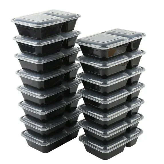 Mainstays 15 Pack 2 Compartment Meal Prep Food Storage Containers