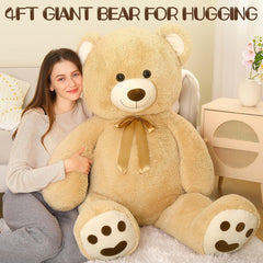 MorisMos 4ft Giant Brown Teddy Bear Stuffed Animal, Big Teddy Bear Plush