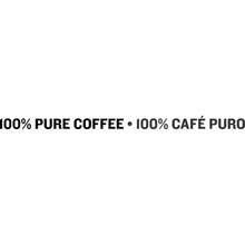 Instant coffee label text: 100% pure coffee on Folgers jar
