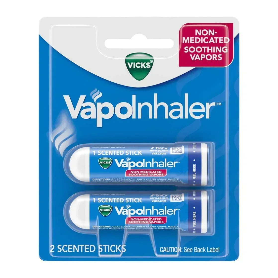 Vicks Vapo Inhaler Non-Medicated Vapor Inhaler with Menthol Scent, 2 Count