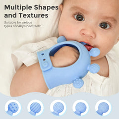 Momcozy Silicone Baby Teether Diver Blue, Teething Relief Toys for Infant 0-12 Months, 1 Count - USA MEGA SHOP