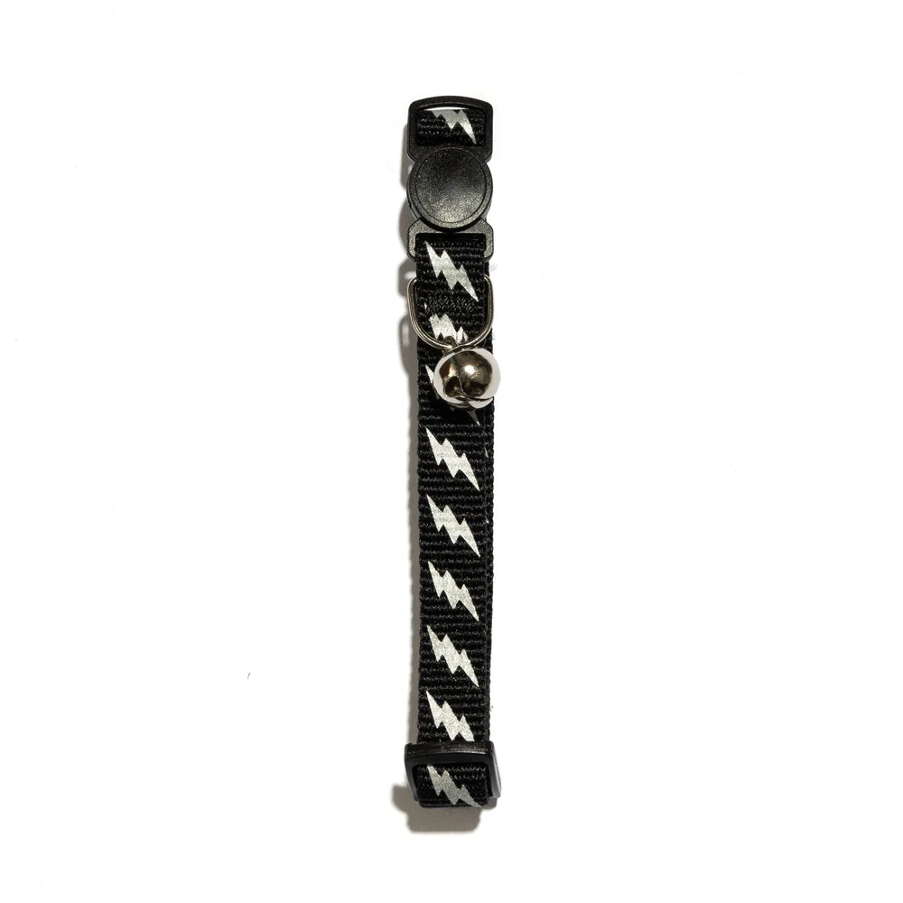 Vibrant Life, Reflective Lighting Bolt Breakaway Fashion Cat Collar, Black, One Size Fits Most - USA MEGA SHOP