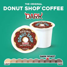 Dark roast coffee pods with pod cup and circular K-Cup label