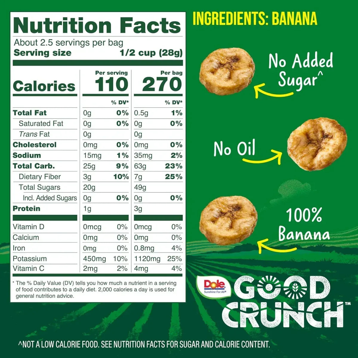Dole Good Crunch Original Banana Bites, Made with All Natural Fruit, 2.5 oz