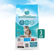 Dry cat food bag standing upright, 3 lb