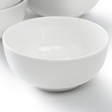 White porcelain kitchen bowl with smooth round rim