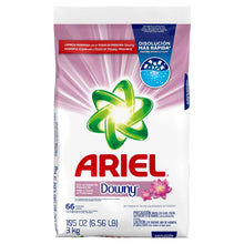 Laundry detergent powder bag with Ariel Downy, green flower logo, 66 loads