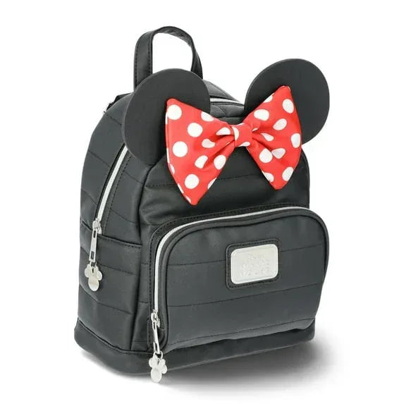 Disney Minnie Mouse Polka Dot Bow Women's Mini Backpack, Black - USA MEGA SHOP