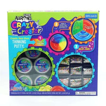 Crazy Creator thinking putty kit box front showing putty tins and mix-ins section