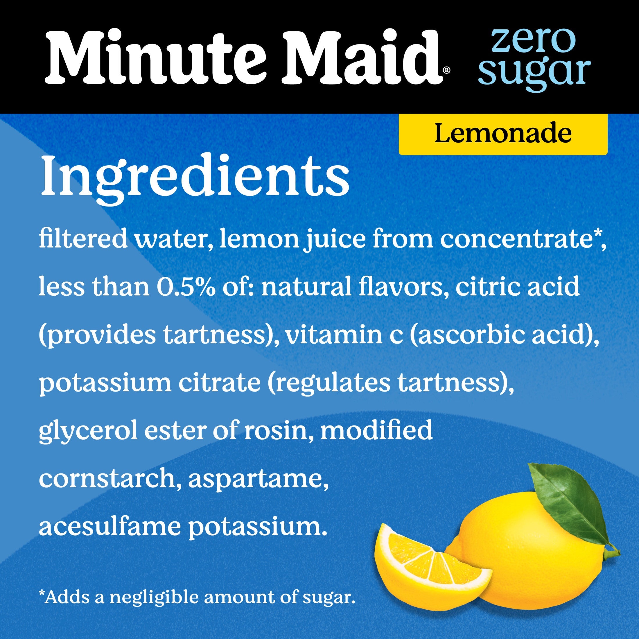 Minute Maid Zero Sugar Lemonade Bottle, 52 fl oz