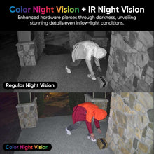 Color night vision comparison on an outdoor driveway with two camera views