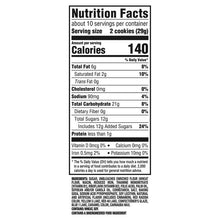 Nutrition Facts panel for sandwich cookies: 2 cookies (29 g), 140 calories